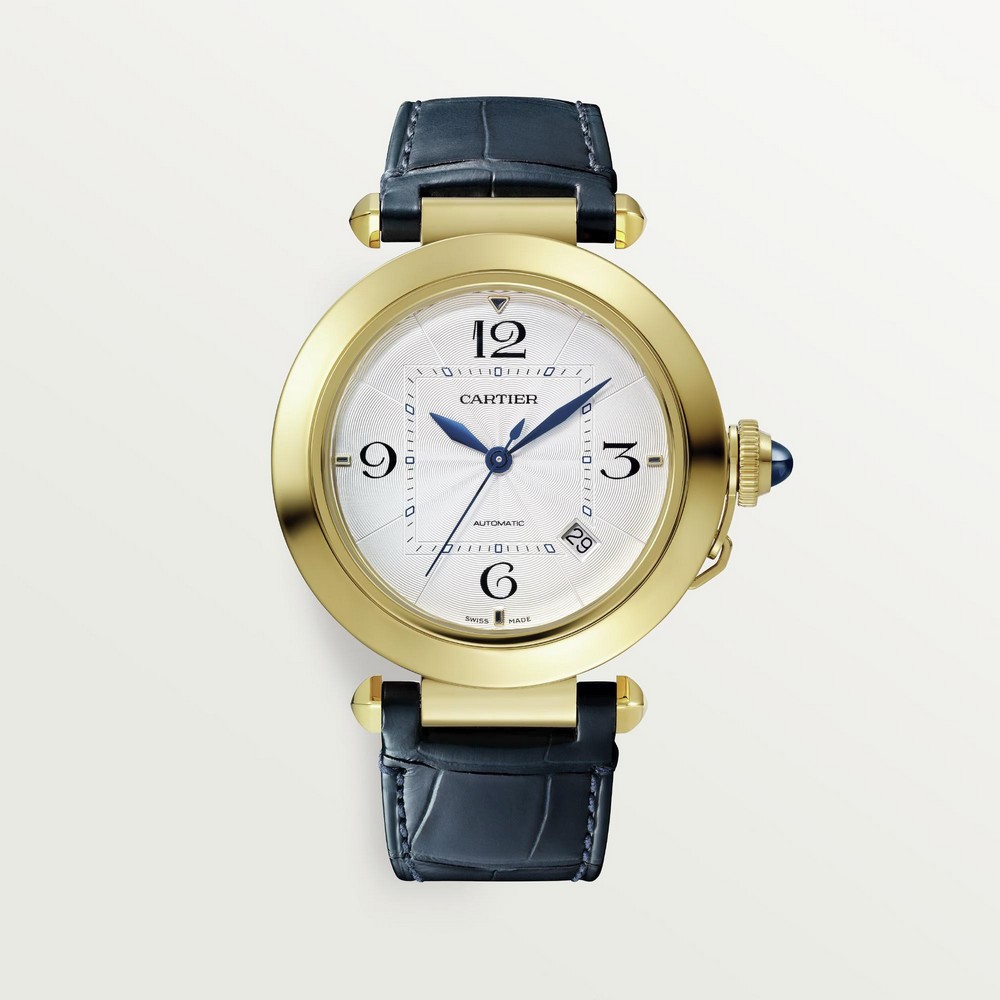 Đồng Hồ Cartier Pasha De Cartier Watch 41mm Nam Vàng Xanh Trắng